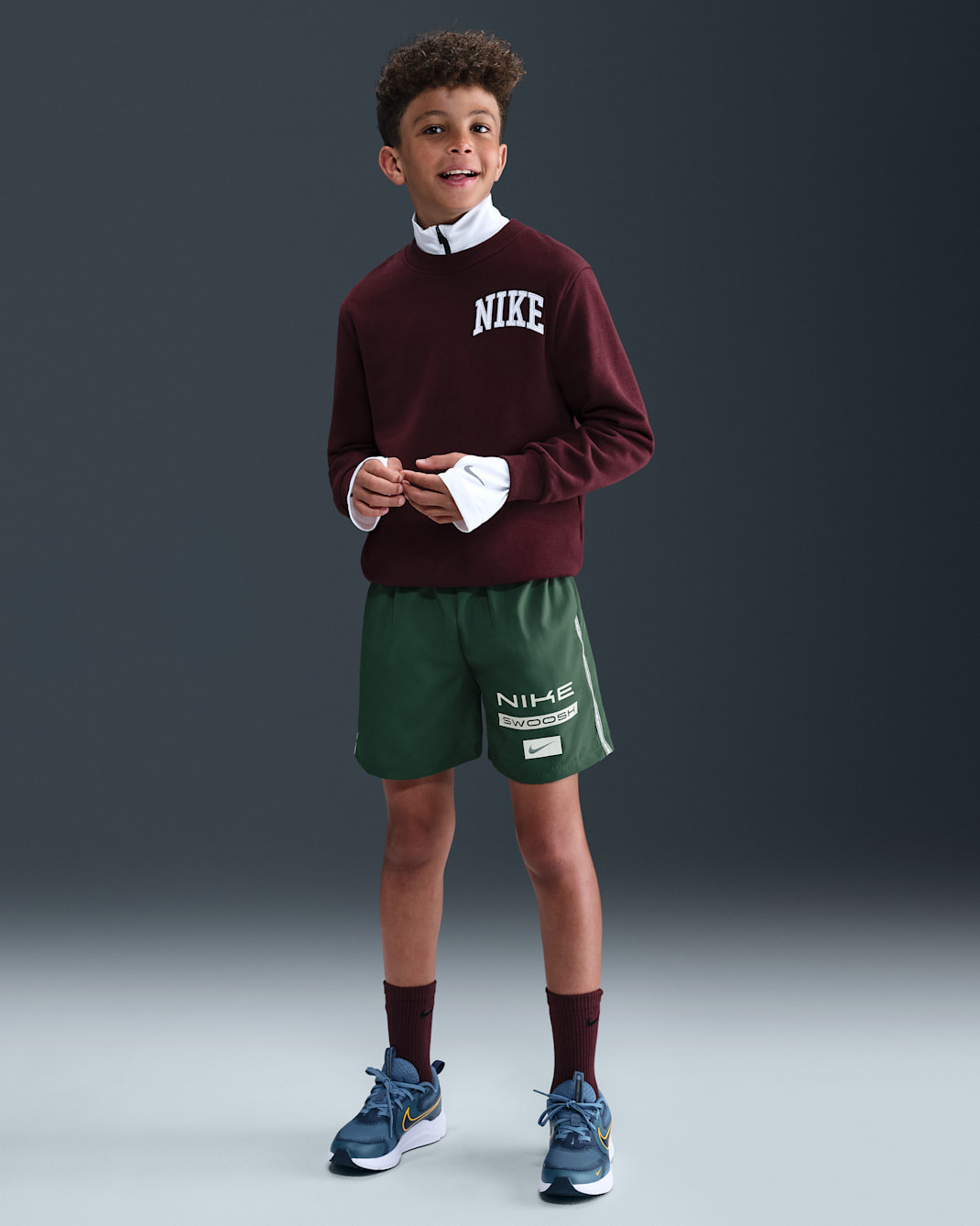 Shorts Dri-FIT de tejido Woven para niño talla grande Nike Multi - Abeto/Marrón verdoso claro