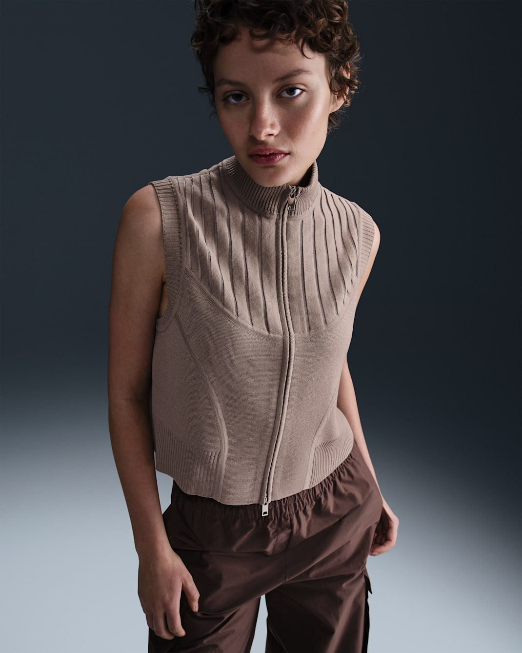 Nike Every Stitch Considered Women's Knit Vest - Sepia Stone/Clear