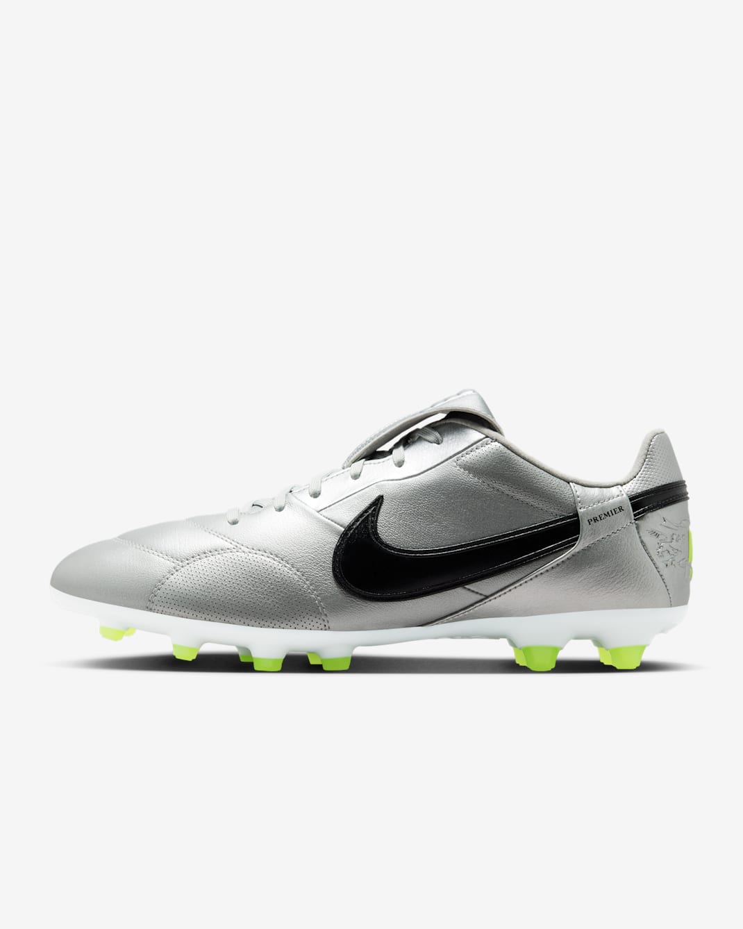 Nike Premier 3 Firm-Ground Low-Top Football Boot - Metallic Silver/Volt/Black