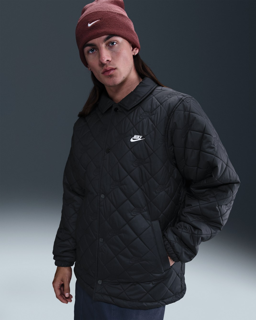 Nike Club Men's Coaches Jacket - Black/White