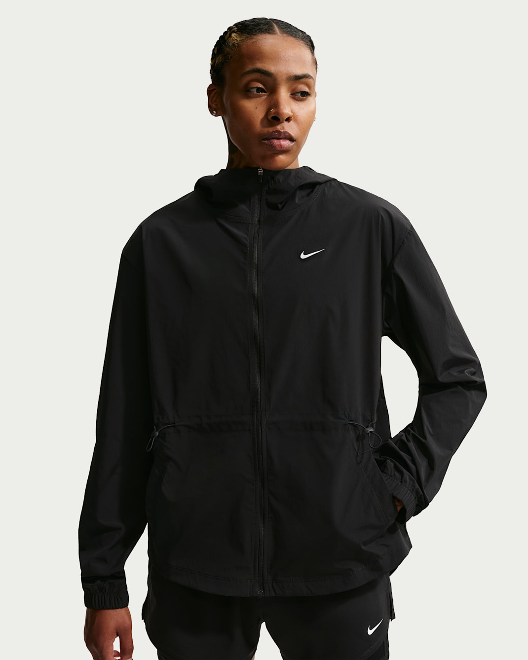 Nike One Women's UV Hooded Training Jacket - Black/White