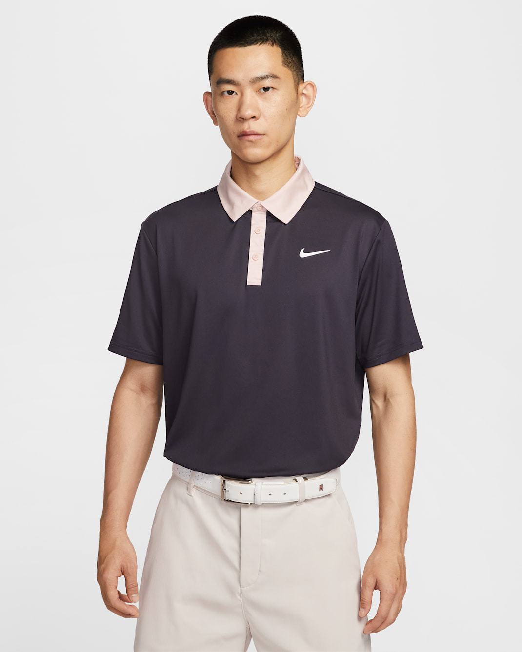 Nike Tour Men's Dri-FIT Golf Polo - Cave Purple/Silt Red/White
