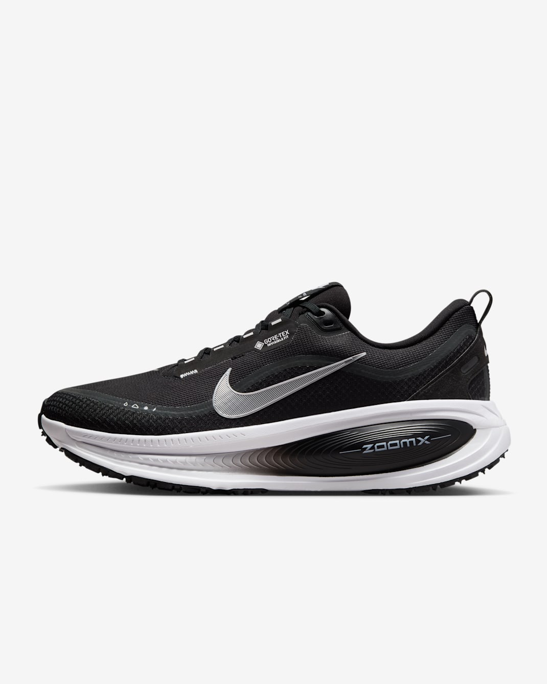 Nike Vomero 18 GORE-TEX Men's Waterproof Road Running Shoes with Reflective Design Accents - Black/Anthracite/White/Metallic Silver