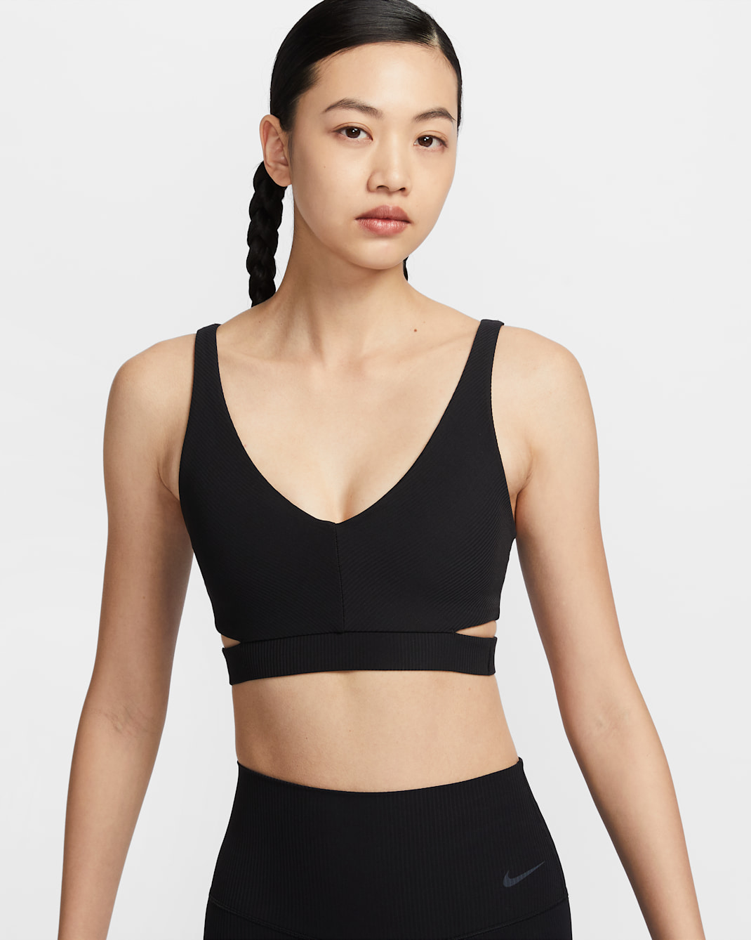 Nike Zenvy Rib Women's Light-Support Padded Sports Bra - Black