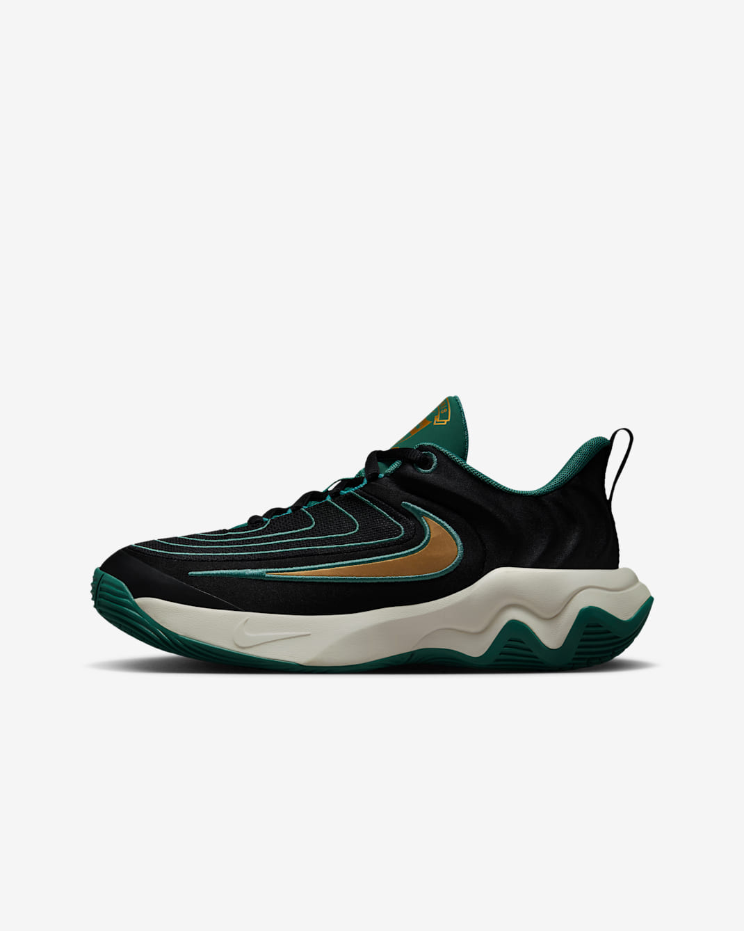 Tenis de básquetbol para niños grandes Giannis Immortality 4 - Negro/De costa a costa/Marfil pálido/Oro metalizado