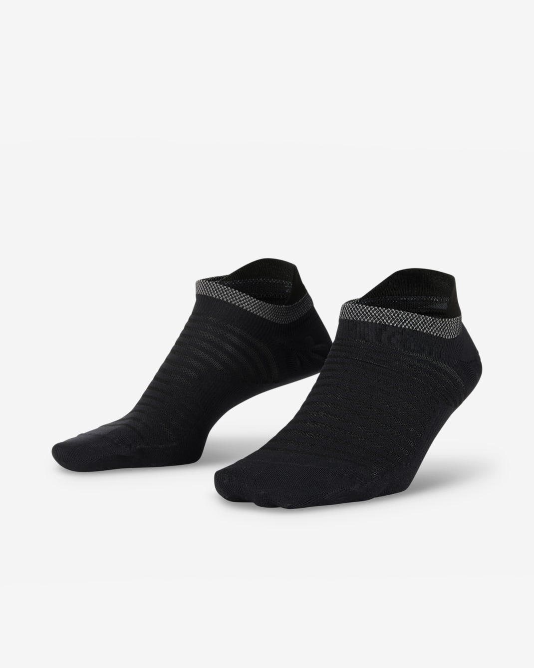 Nike Spark Lightweight No-Show Running Socks - Black/Reflect Silver
