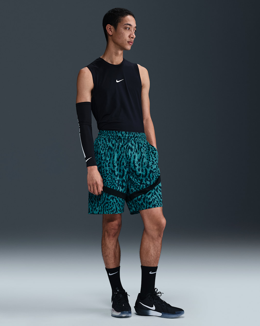 Calções de basquetebol Dri-FIT de 20 cm Nike Icon para homem - Dusty Cactus/Armory Navy/Preto/Preto