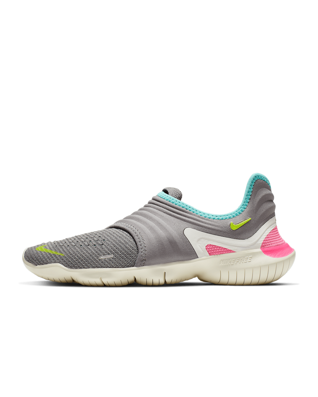 Nike Free RN Flyknit 3.0 Zapatillas de running - Mujer - Gunsmoke/Aurora Green/Volt