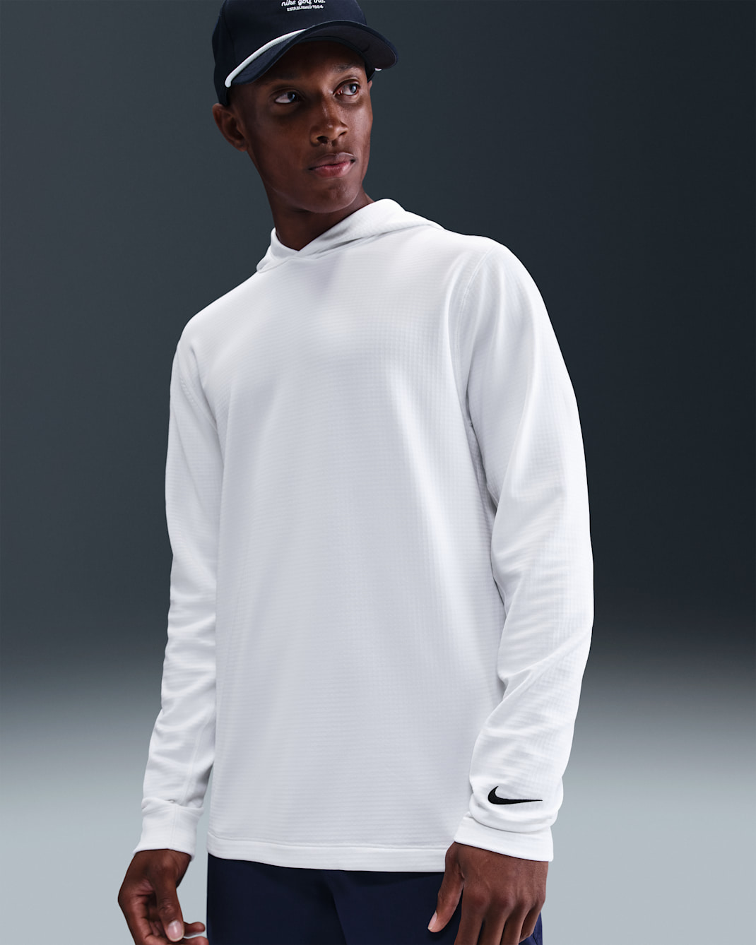 Nike Velocity Men's Therma-FIT Golf Hoodie - White/Black