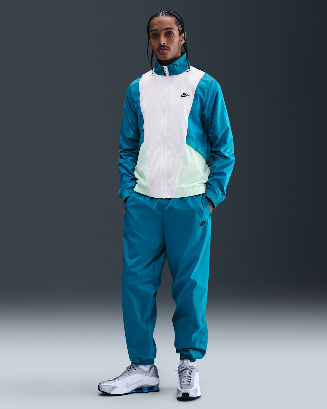Nike Club vevd tracksuit til herre - Green Abyss/Mint Foam/Hvit/Svart