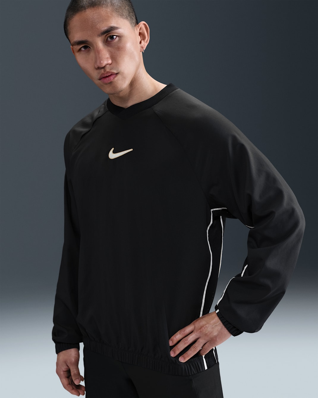 나이키 아카데미+ 남성 드라이 핏 축구 셸 탑 - 블랙/블랙/페일 아이보리/페일 아이보리