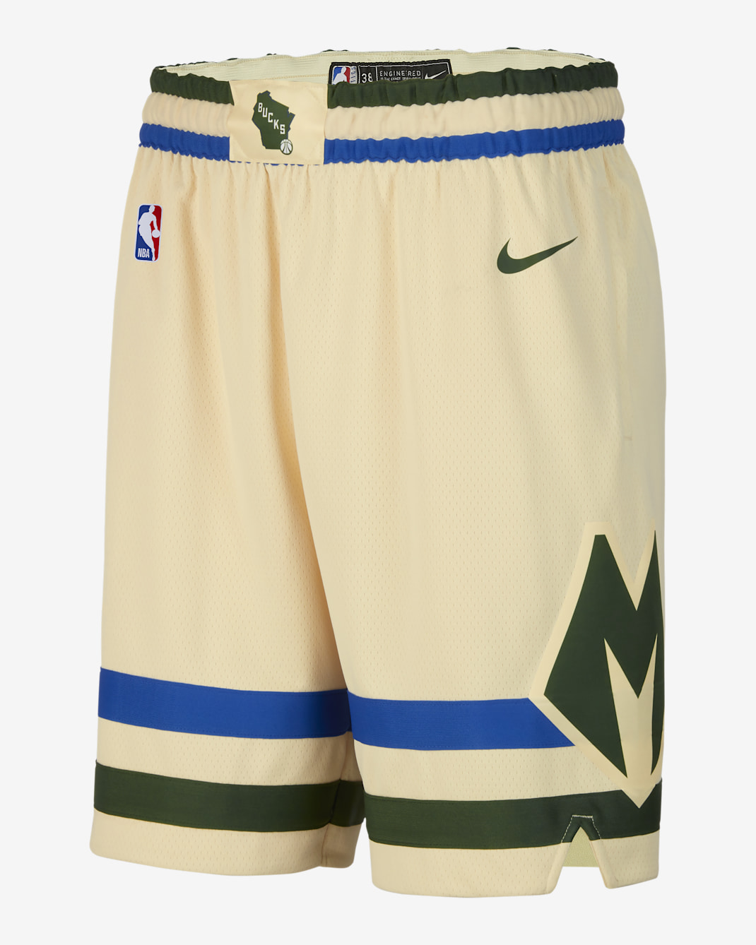 Spodenki męskie Milwaukee Bucks City Edition Nike Dri-FIT NBA Swingman - Flat Opal/Fir