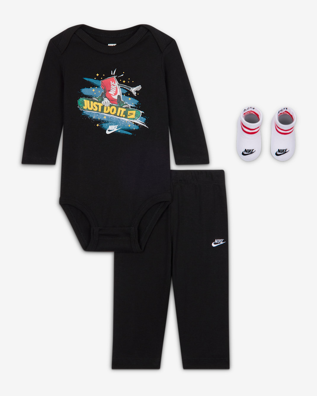 ナイキ ベビー スリーピース ボクシー ホリデー ギフト セット - ブラック