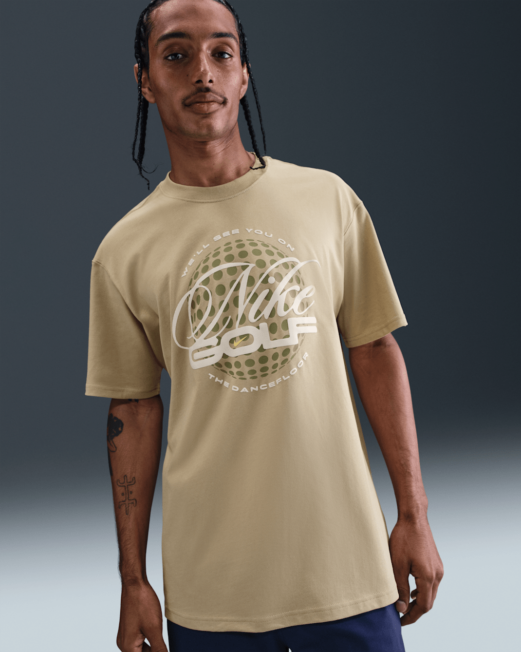 T-shirt de golfe Nike para homem - Limestone