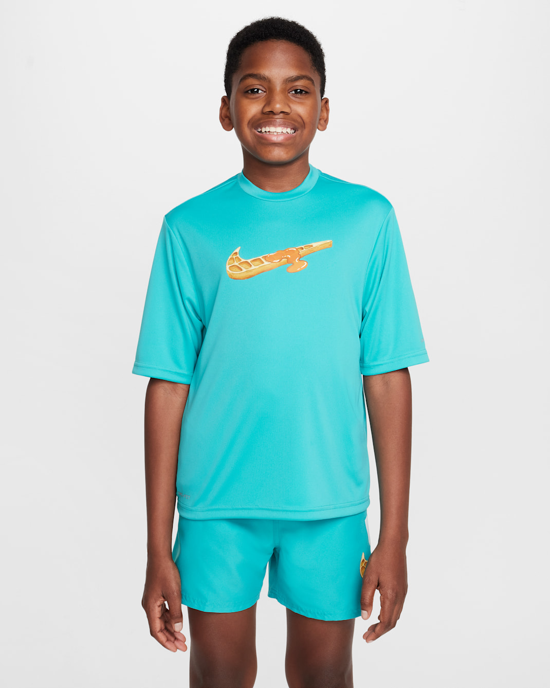 Nike Swim Hydroguard Big Kids' (Boys') Dri-FIT Short-Sleeve Top - Dusty Cactus