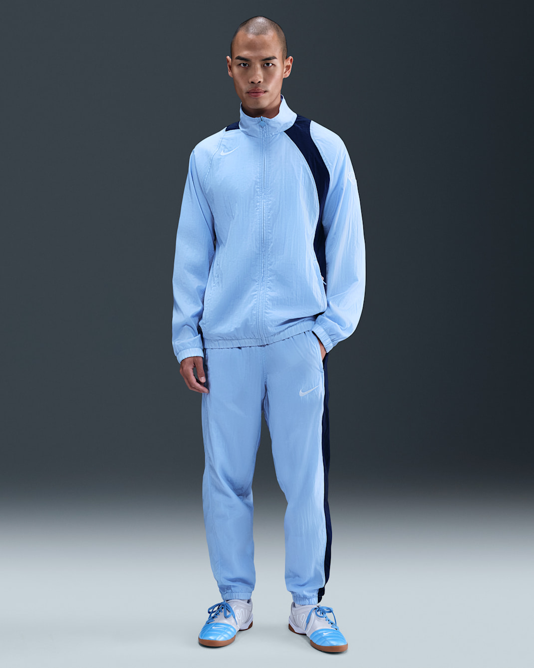 Nike Total 90 男款 Repel 足球田徑長褲 - Aluminum/Blue Void/Sail