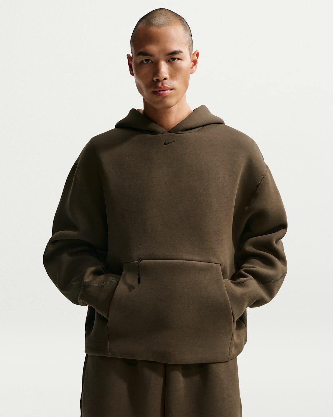 Nike Tech Men's Fleece Pullover Hoodie - Dark Hazel/Black