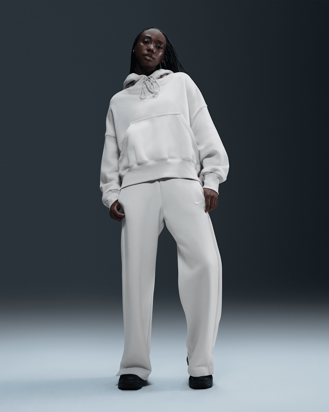 Pantalon de survêtement ample à taille haute Nike Sportswear Phoenix Fleece pour Femme - Light Orewood Brown/Sail