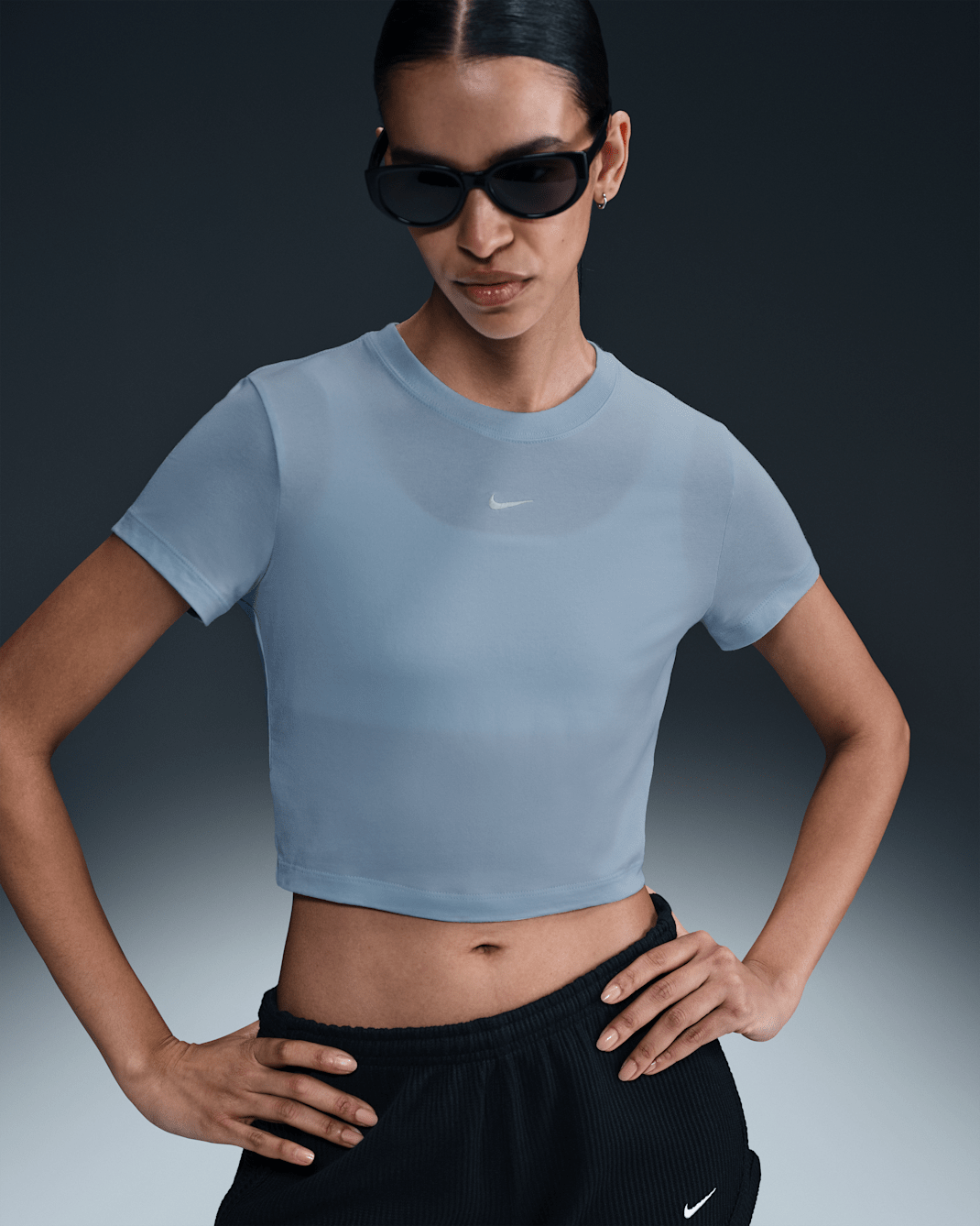 Nike Sportswear Chill Knit Kurz-T-Shirt (Damen) - Blue Tint/Sail