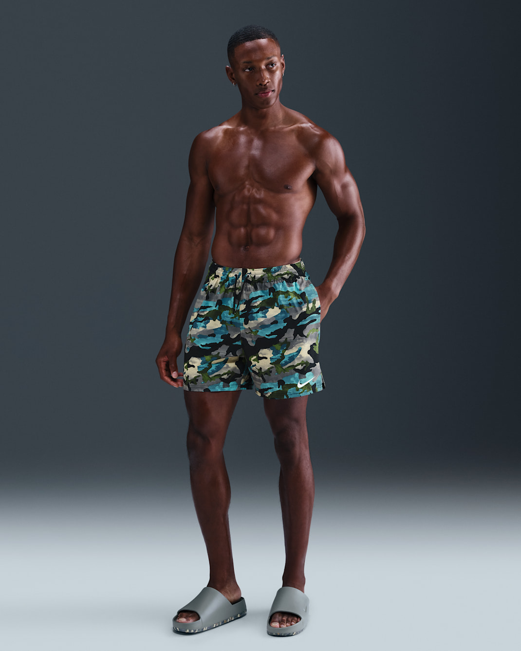 Shorts de voleibol de 13 cm Nike Classic Camo - Negro/Oro team/Clorofila/Blanco