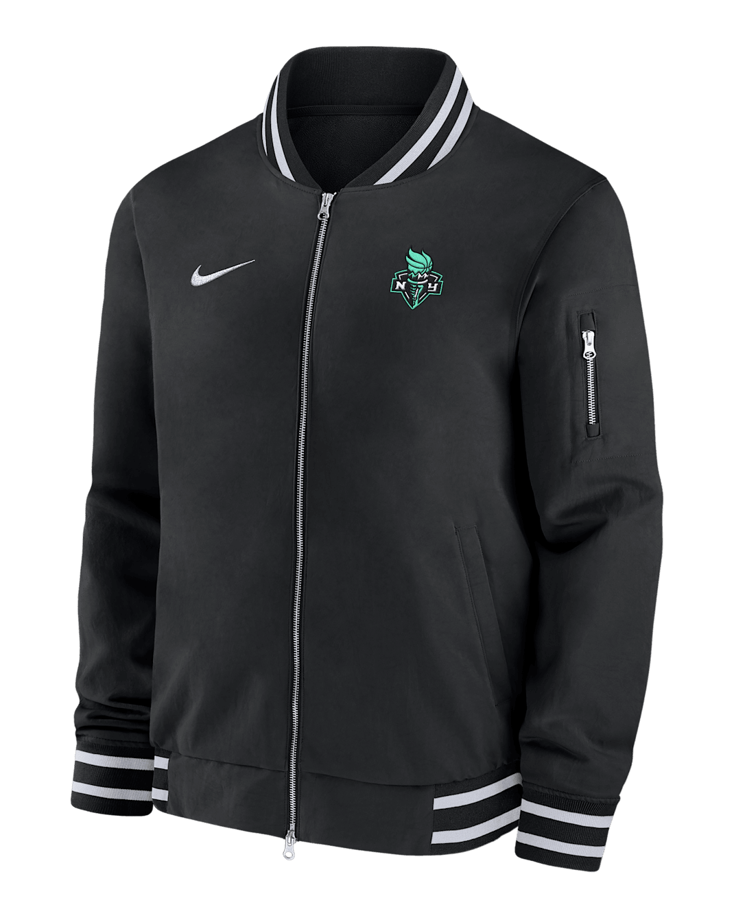 Chamarra bomber Nike de la WNBA para hombre New York Liberty - Negro