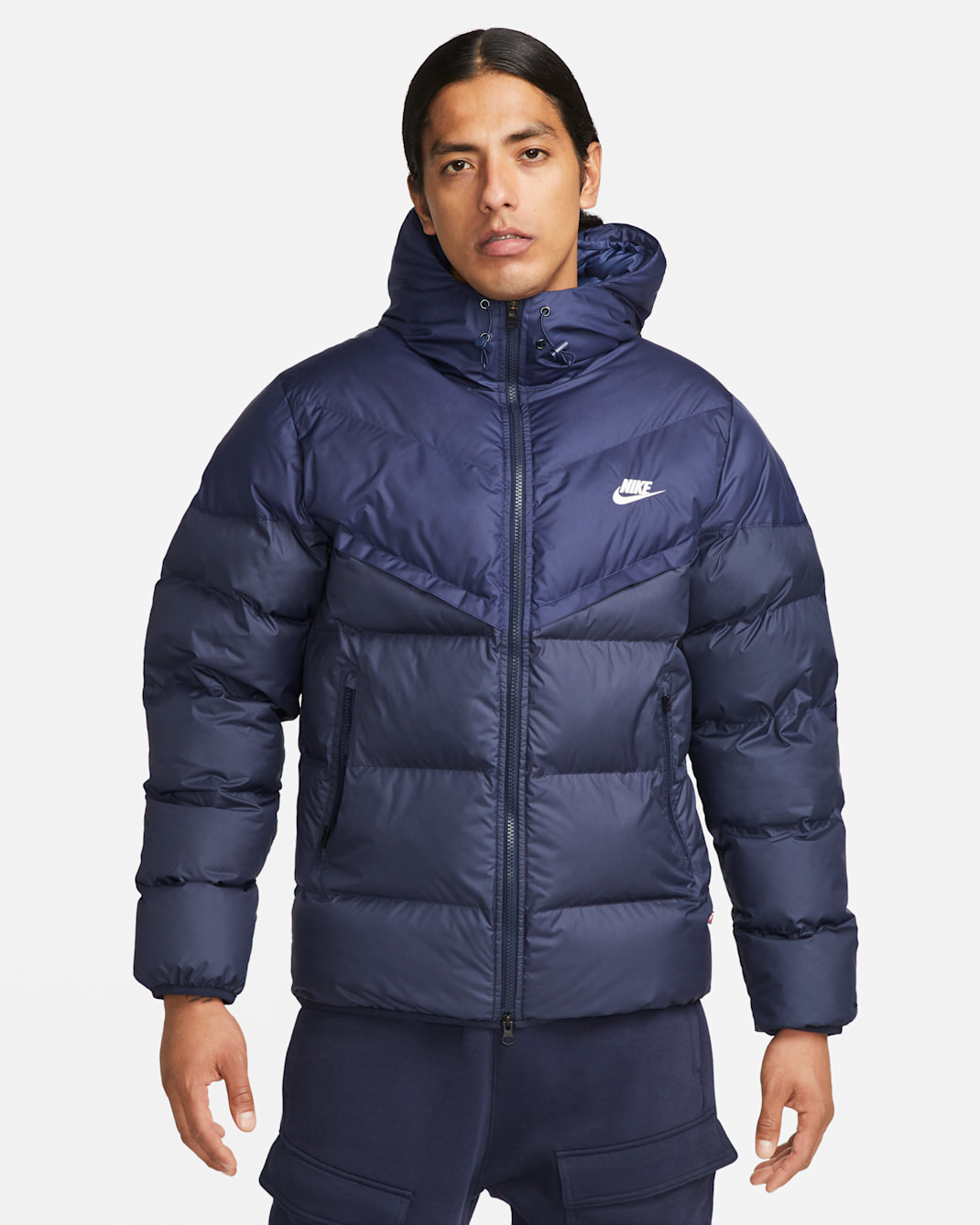 Nike Windrunner PrimaLoft® Men's Storm-FIT Hooded Puffer Jacket - Midnight Navy/Obsidian/Sail