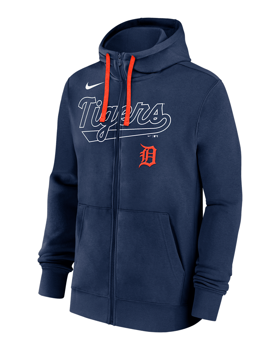 Detroit Tigers Knockout Script Men's Nike MLB Full-Zip Hoodie - Navy