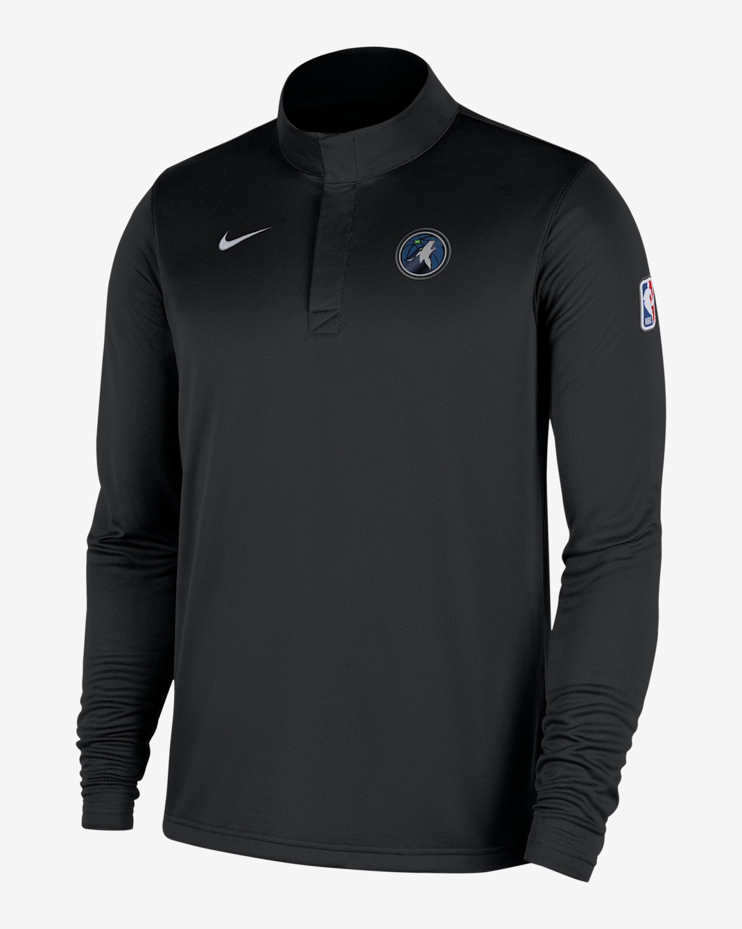Minnesota Timberwolves Men's Nike Dri-FIT NBA 1/4-Zip Long-Sleeve Top - Black/White