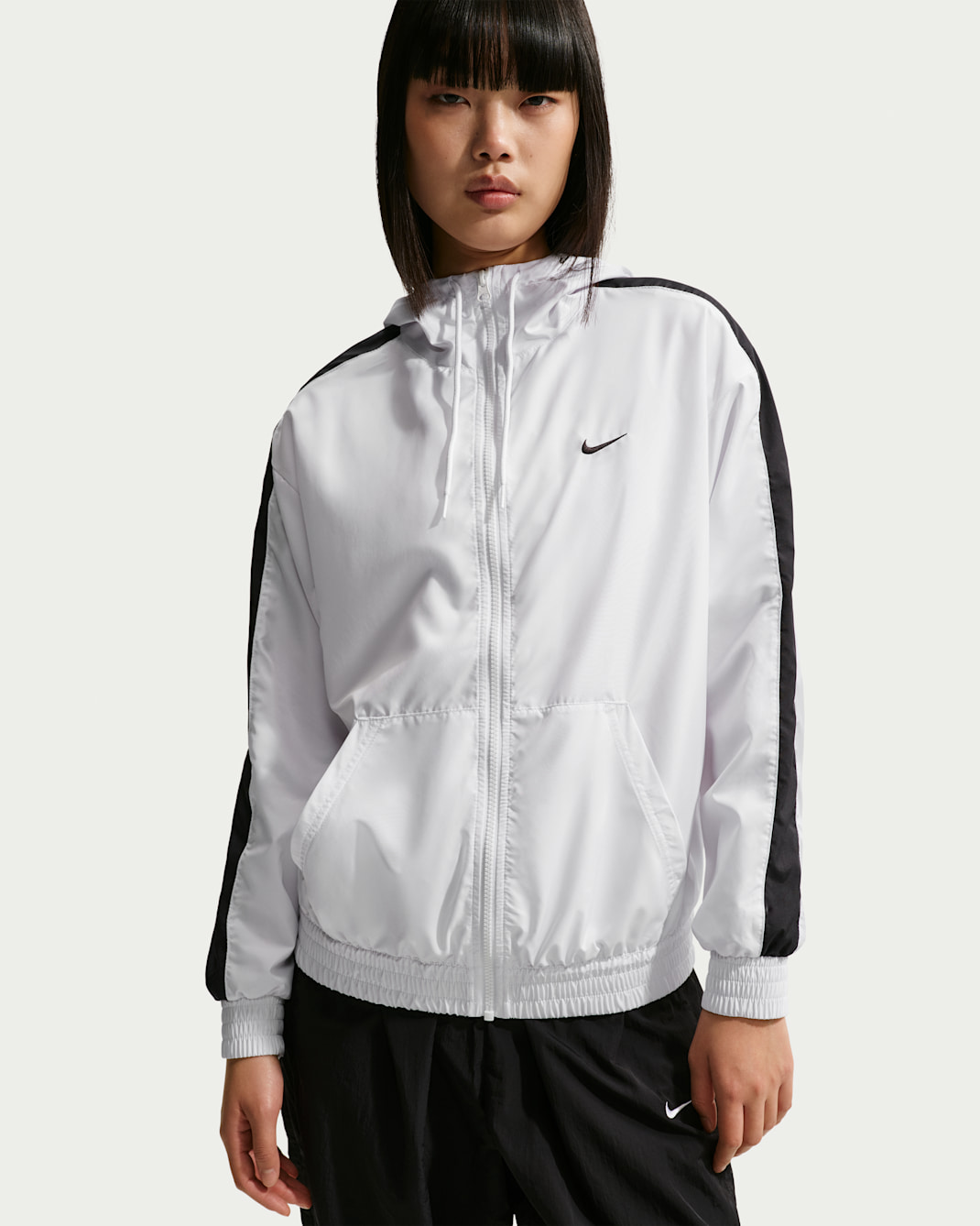 Nike Sportswear Classic Wovens Women's Loose UV Protection Hooded Jacket - White/Black/Black