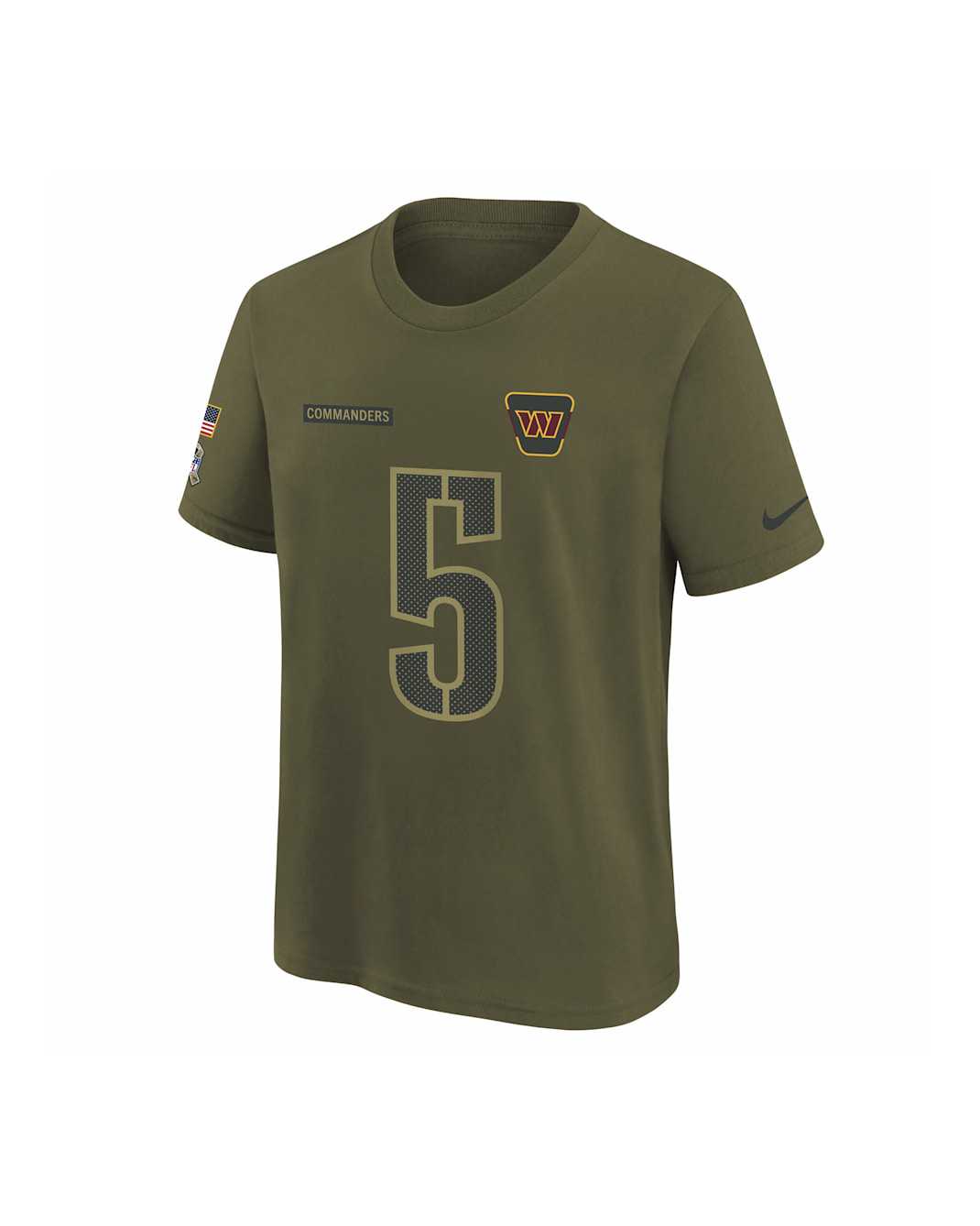 Jayden Daniels Washington Commanders Salute to Service Big Kids’ Nike NFL T-Shirt - Olive
