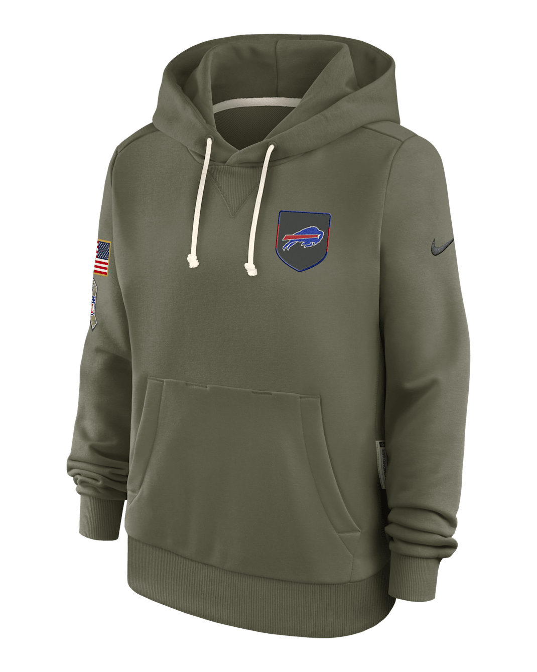 Buffalo Bills Salute to Service Sideline Women's Nike Dri-FIT NFL Pullover Hoodie - Olive