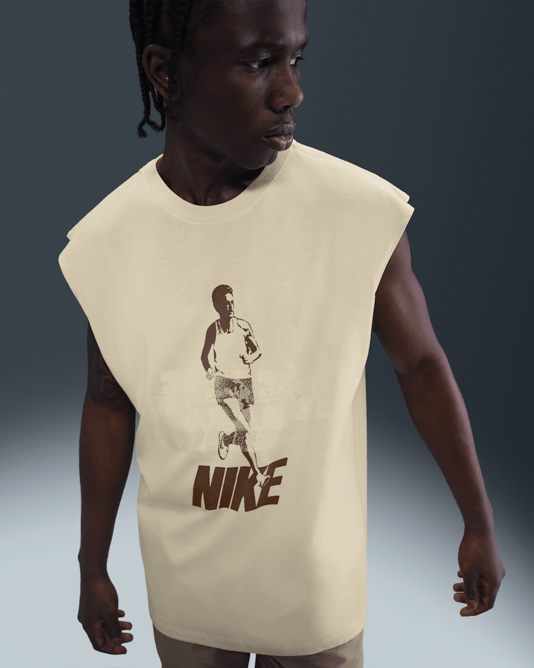 Nike Men's Sleeveless Running T-Shirt - Coconut Milk