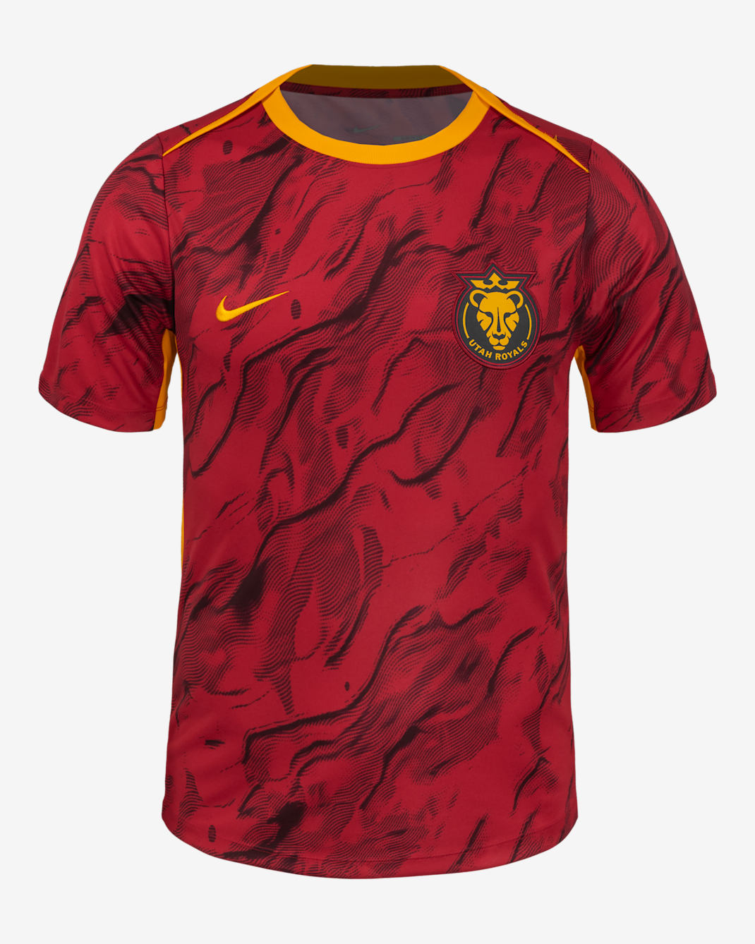Playera de manga corta Nike de la NWSL para antes del partido para hombre Utah Royals FC 2025 - Burdeos enérgico