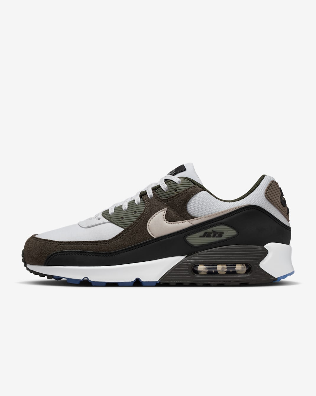 New York Jets Air Max 90 Men's Nike Shoes - White/Black/Sport Green