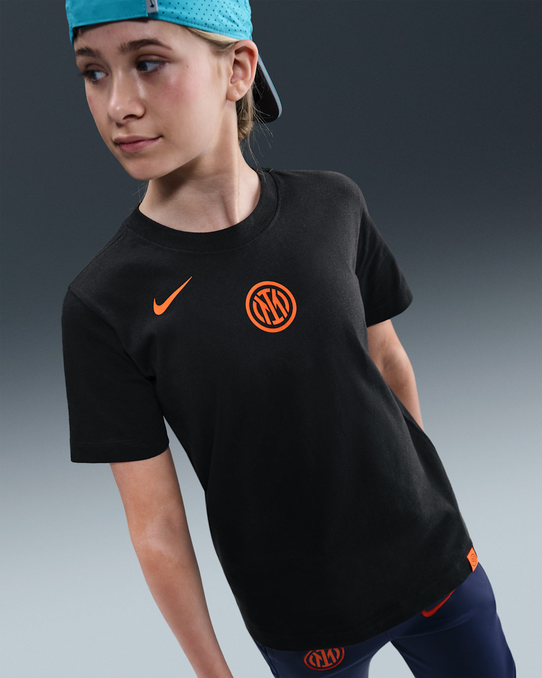 Inter Milan Older Kids' Nike Total 90 Football T-Shirt - Black
