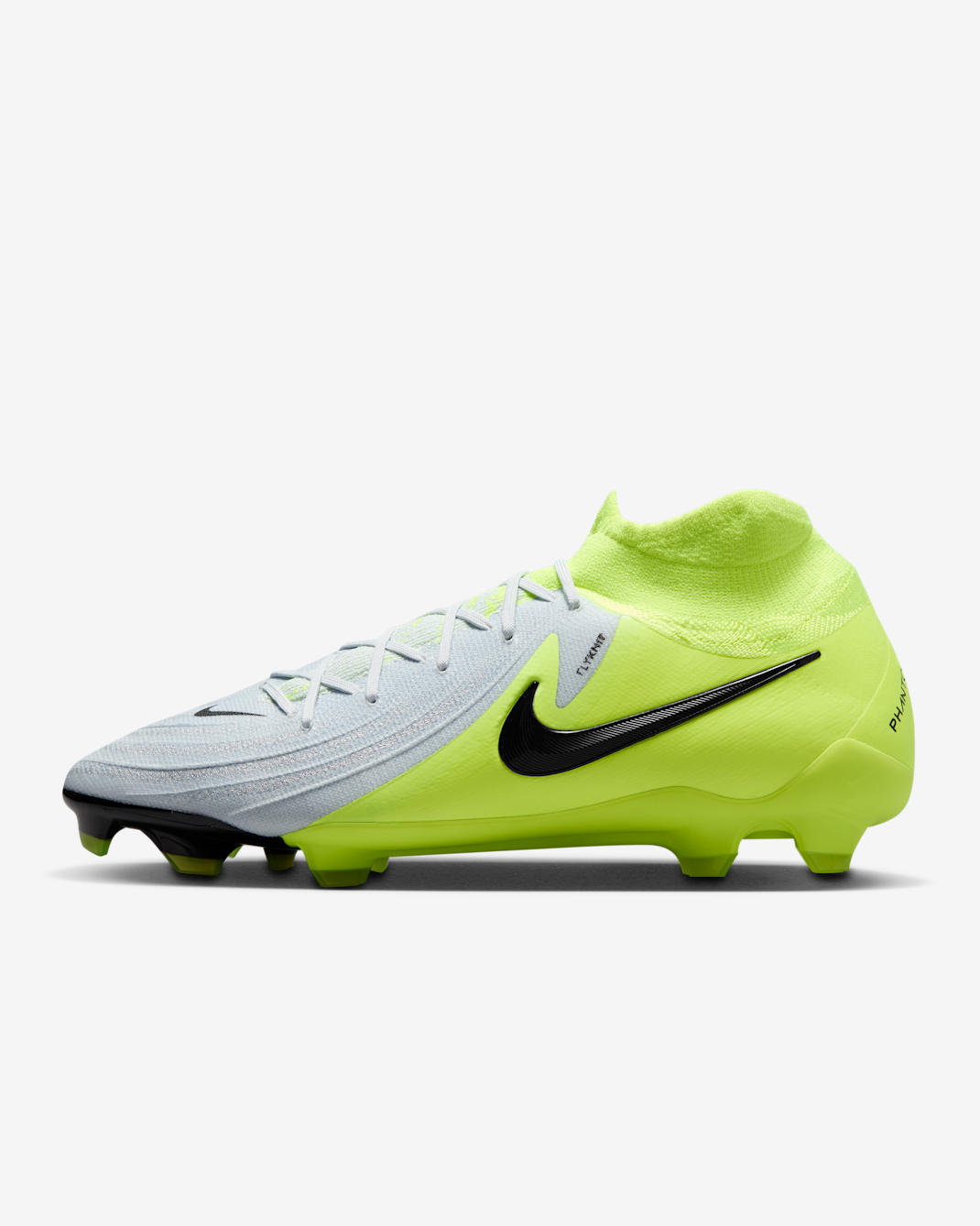 Nike Phantom Luna 2 Pro Firm-Ground High-Top Football Boot - Metallic Silver/Volt/Black
