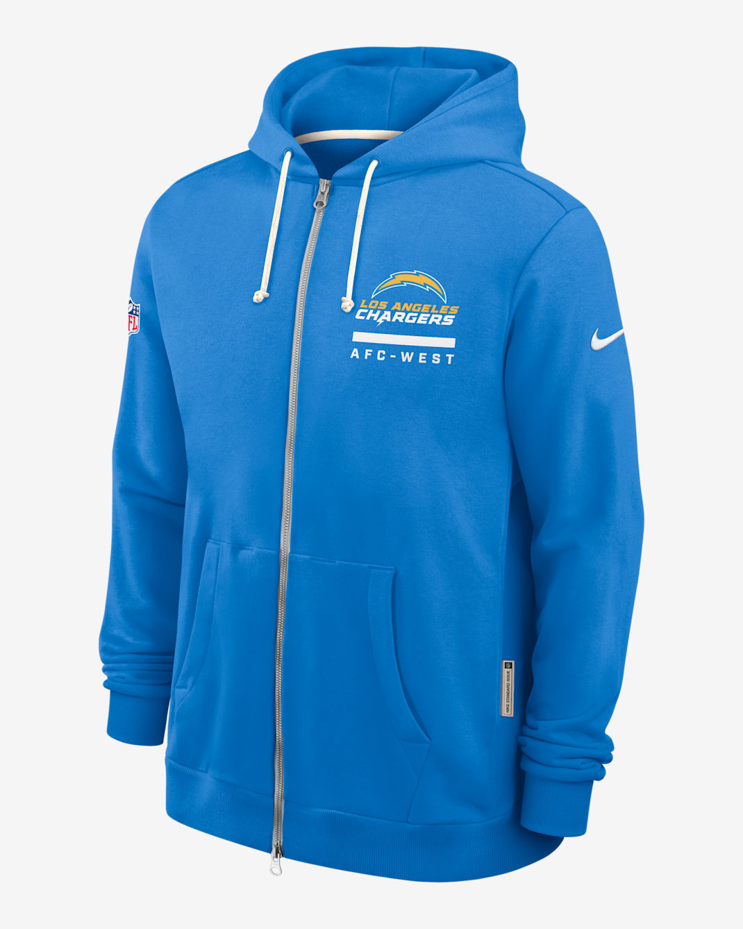 Los Angeles Chargers Utility Player Sideline Men's Nike Dri-FIT NFL Full-Zip Hoodie - Light Blue