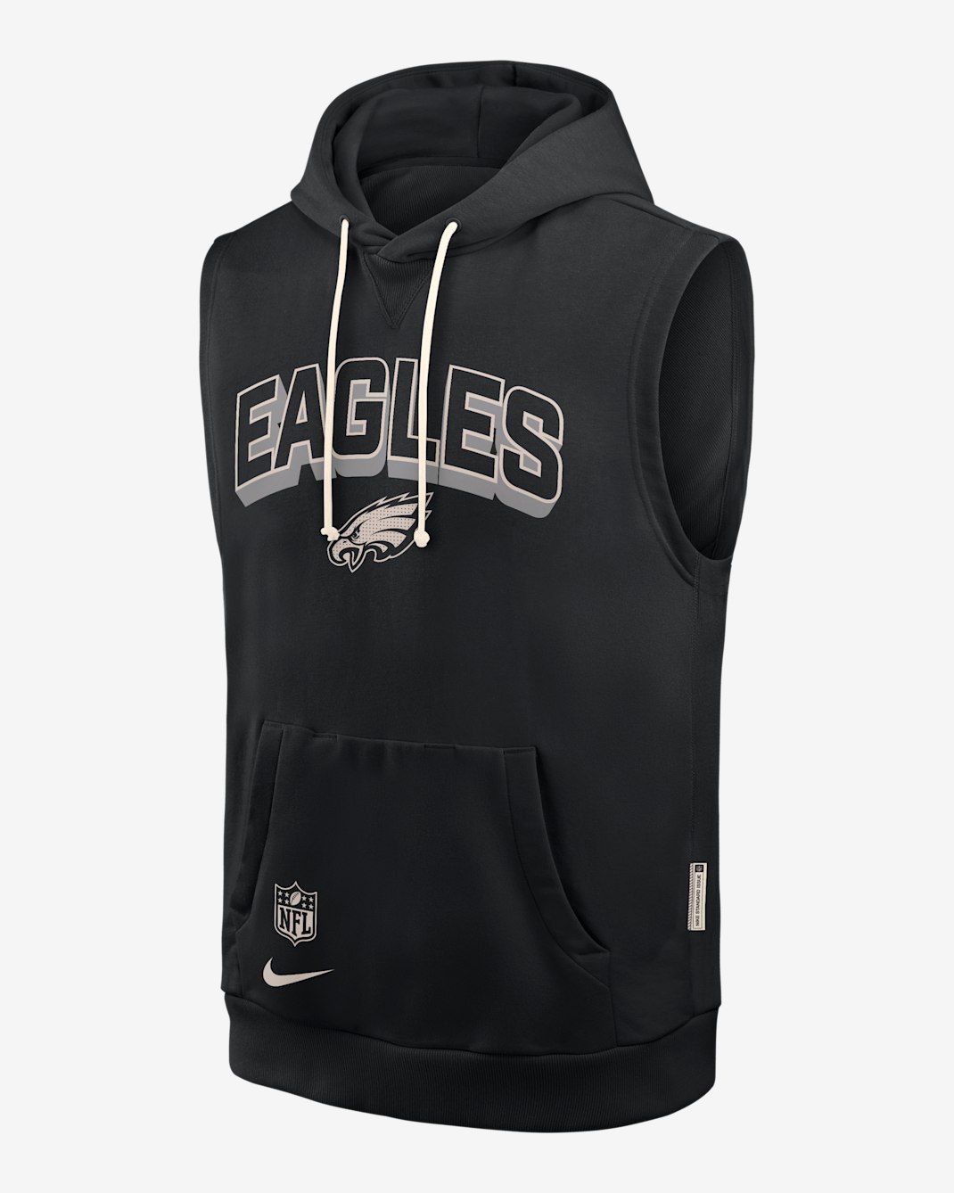 Philadelphia Eagles Sideline Men's Nike Dri-FIT NFL Sleeveless Pullover Hoodie - Black