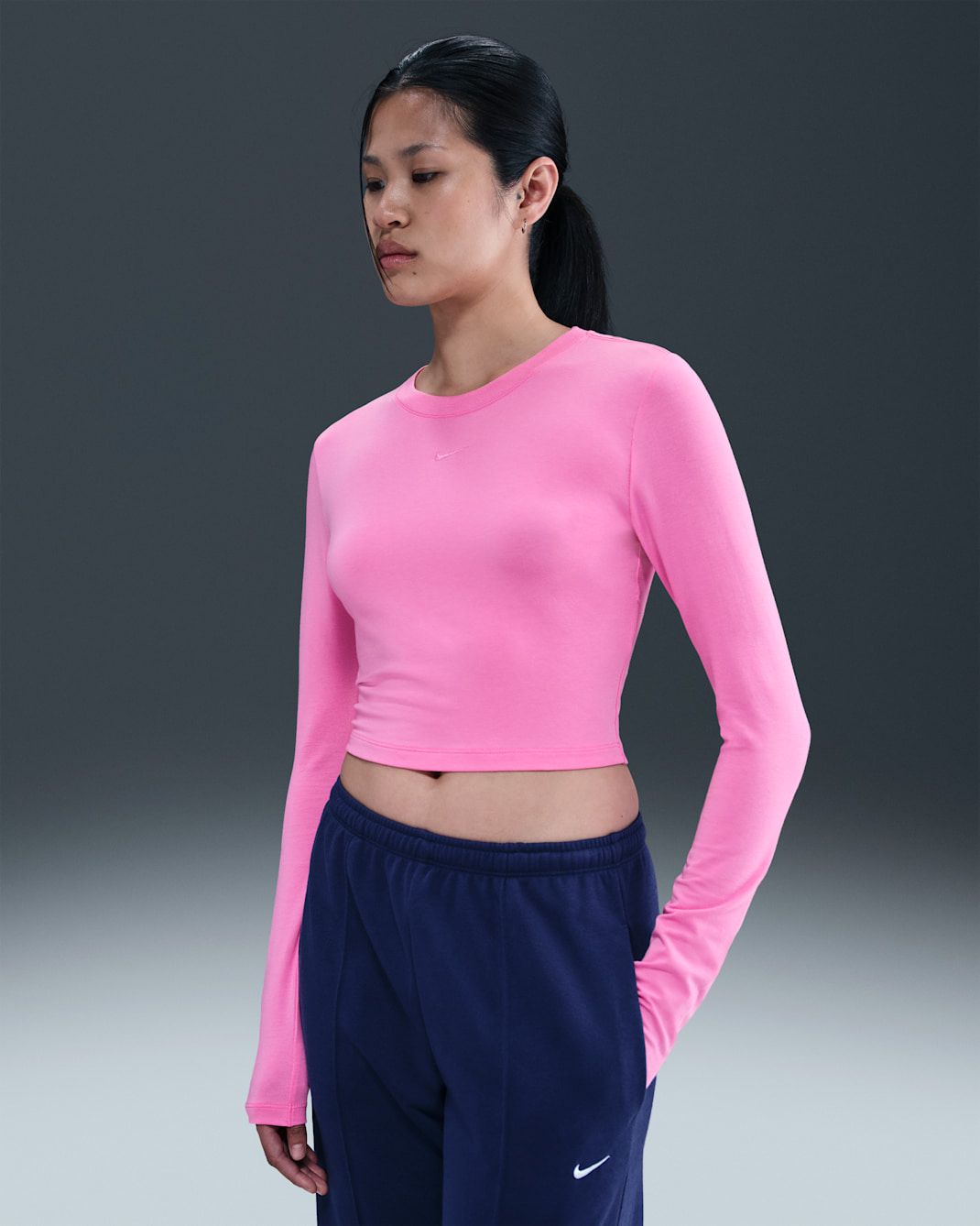 Nike Sportswear Chill Knit Women's Slim Long-Sleeve Cropped Top - Playful Pink
