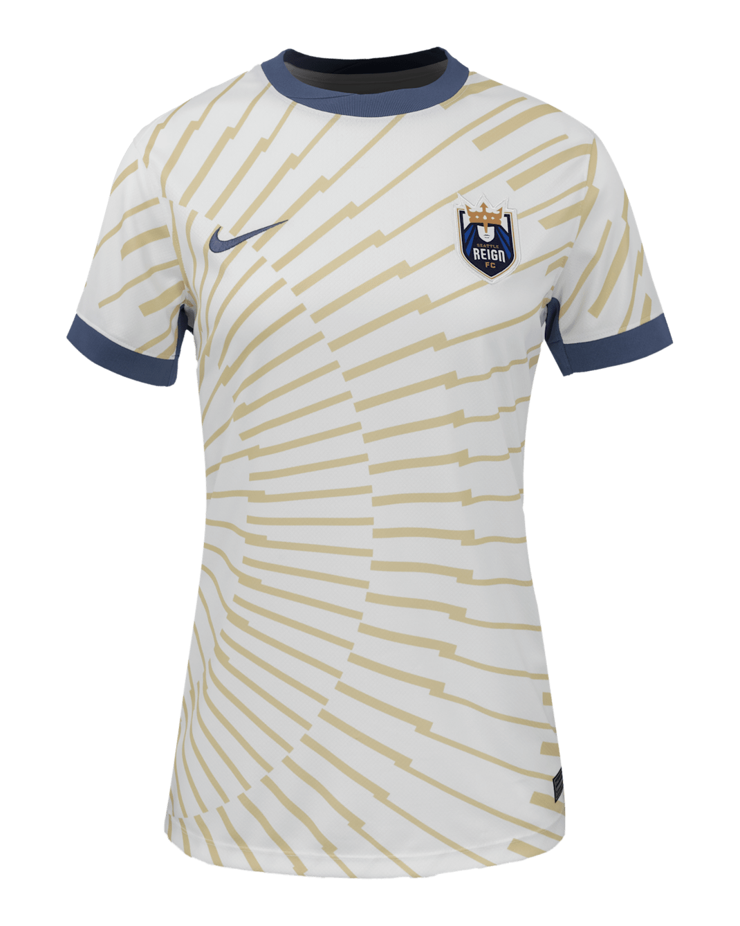 Jersey Nike Dri-FIT de la NWSL Replica para mujer Seattle Reign FC vistante 2025 Stadium - Blanco cumbre/Oro team
