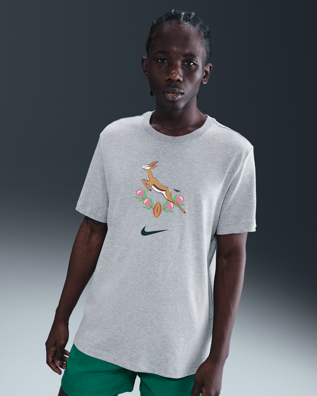 Springboks Samarreta de rugbi Nike - Home - Gris fosc jaspiat/Gorge Green