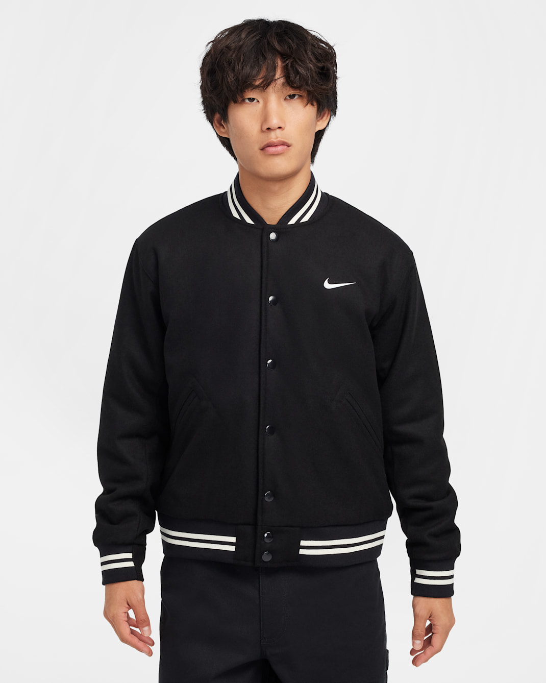 Nike Men's Varsity Jacket - Black/Black/White/White