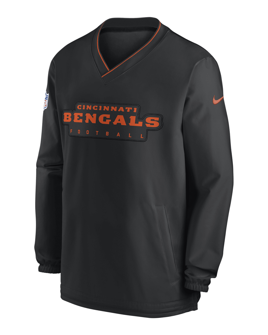 Cincinnati Bengals Sideline Men's Nike NFL Long-Sleeve Windshirt - Black