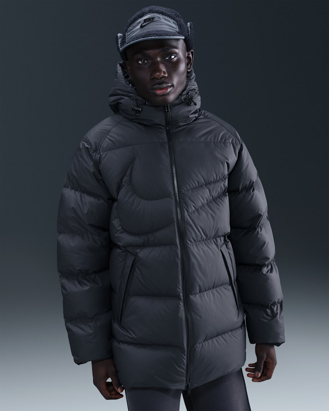 Nike Sportswear Club Men's Therma-FIT Loose Parka - Black/Black
