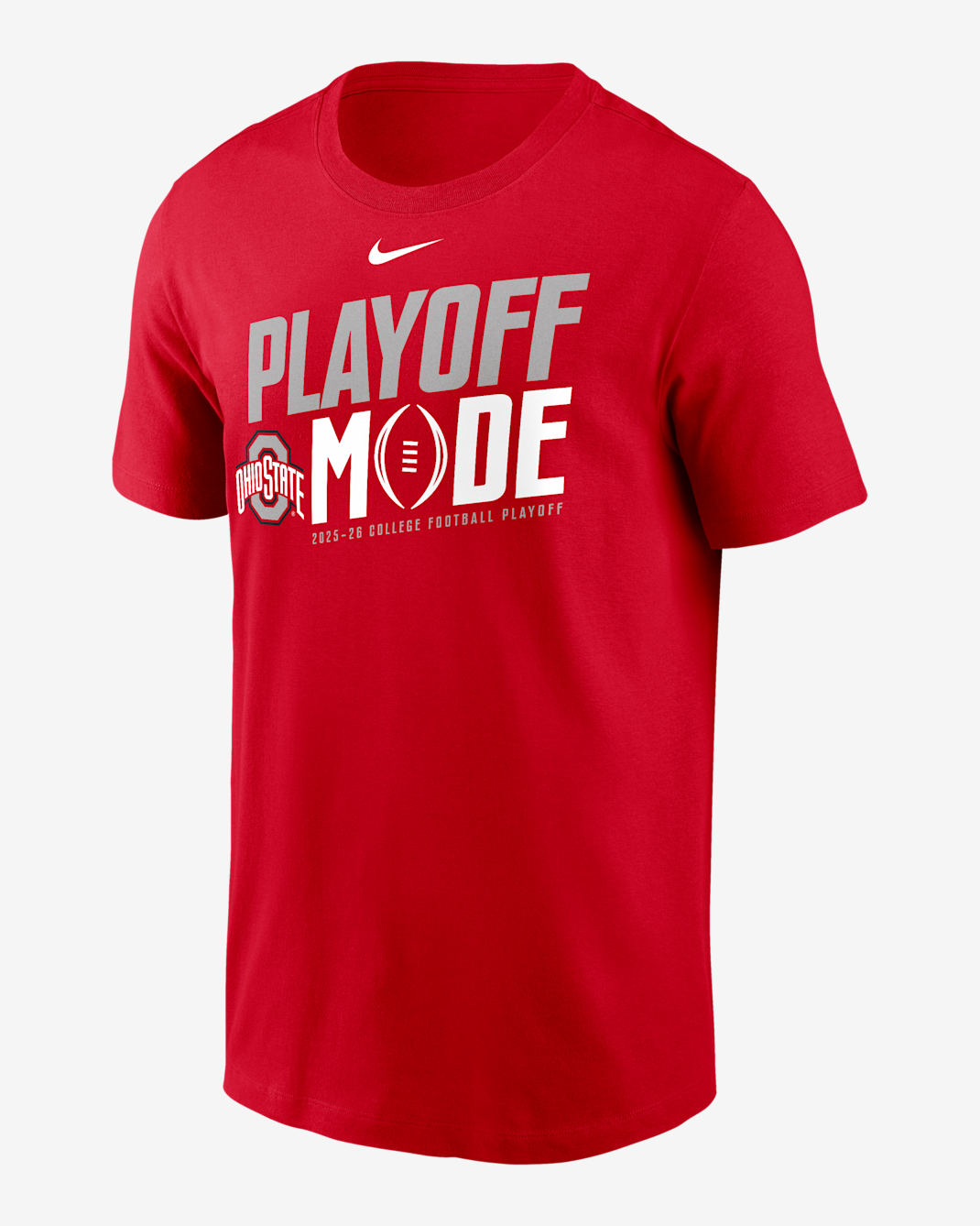 Ohio State 2025/26 College Football Playoff Bound Pass Protection Men's Nike College T-Shirt - Red