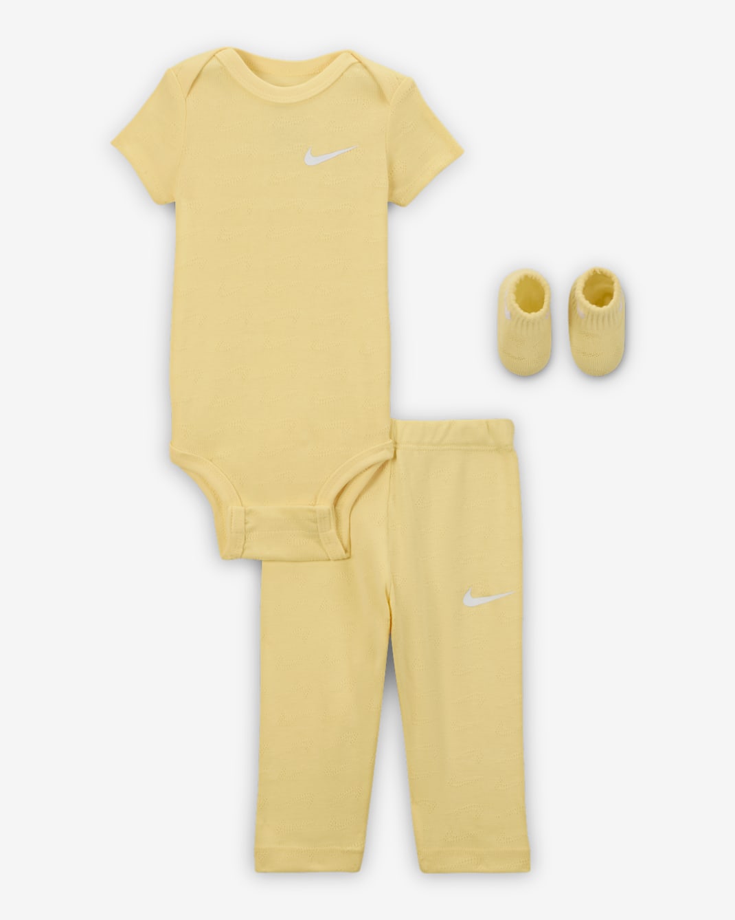 Nike Baby 3-Piece Pointelle Set - Soft Yellow