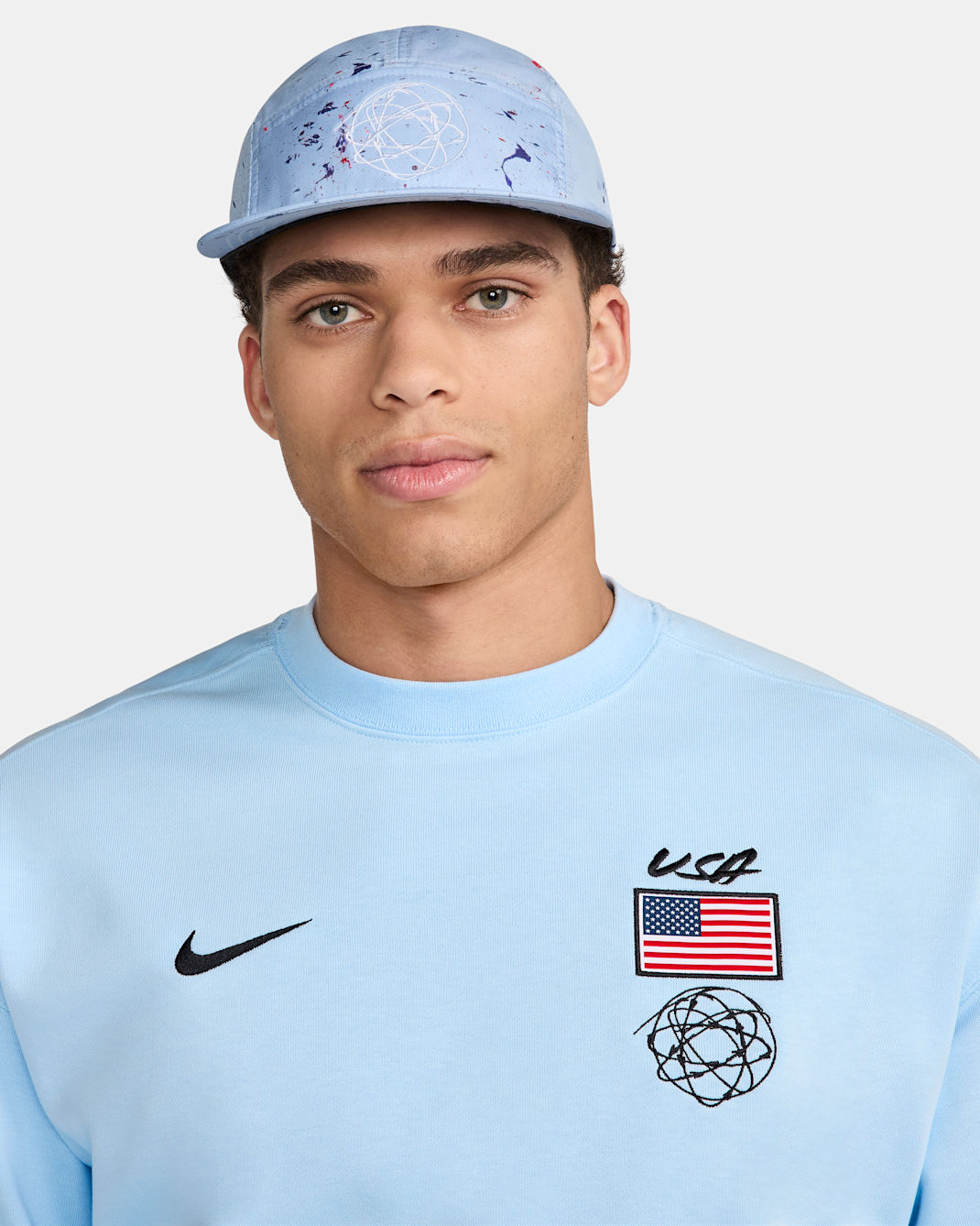 USA フライ ナイキ Dri-FIT ブレイキン キャップ - セレスタインブルー/ホワイト