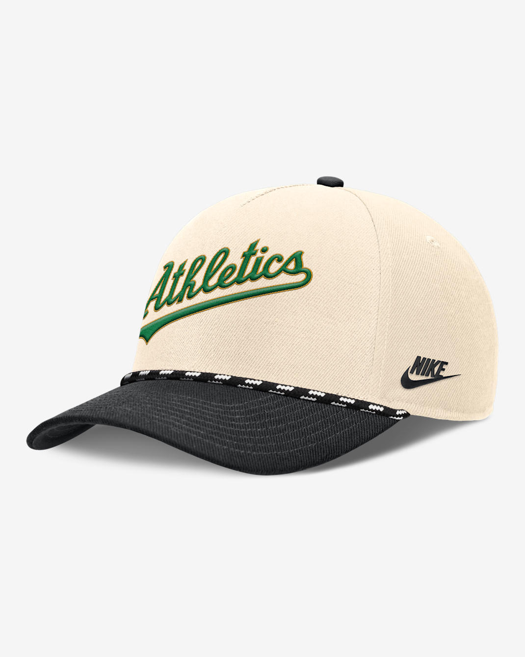 Gorra Nike de la MLB ajustable para hombre Oakland Athletics Rise - Natural