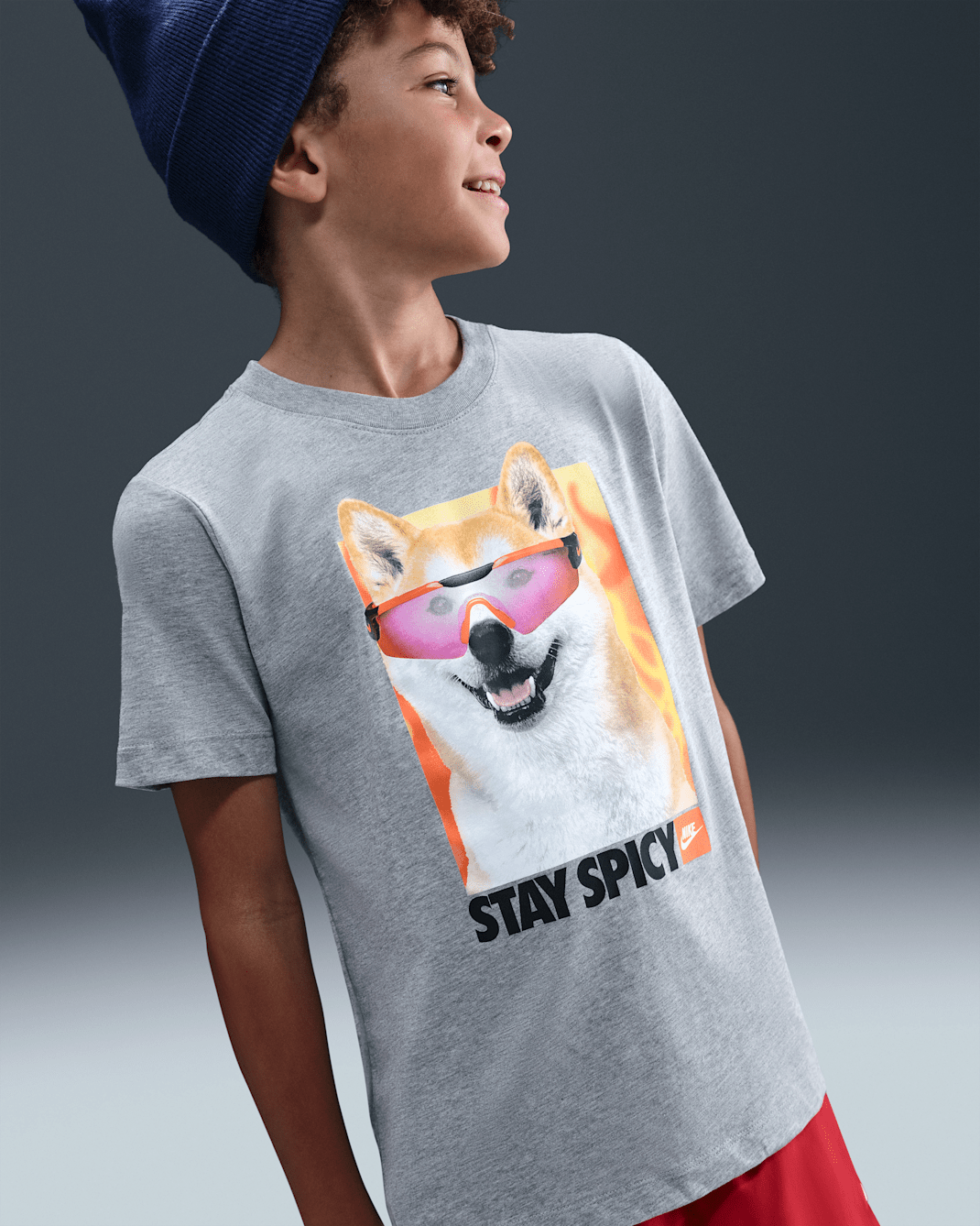 Nike Sportswear Big Kids' T-Shirt - Dark Grey Heather