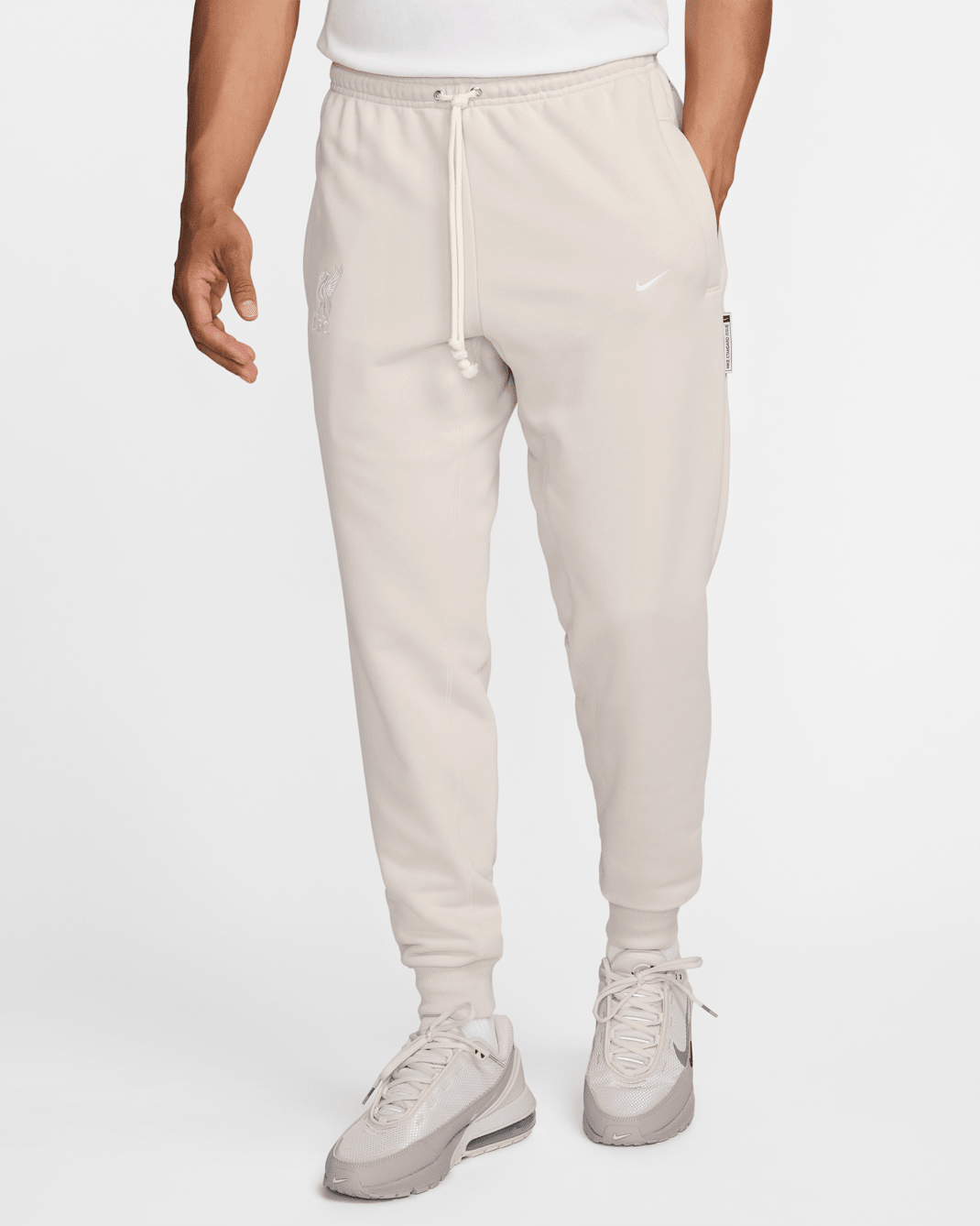 Liverpool F.C. Standard Issue Men's Nike Dri-FIT Football Tapered Pants - Light Orewood Brown/White